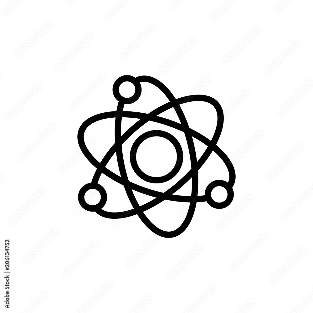 Poster atoms icon. element of science icon for mobile concept and web apps. thin line atoms icon can be use