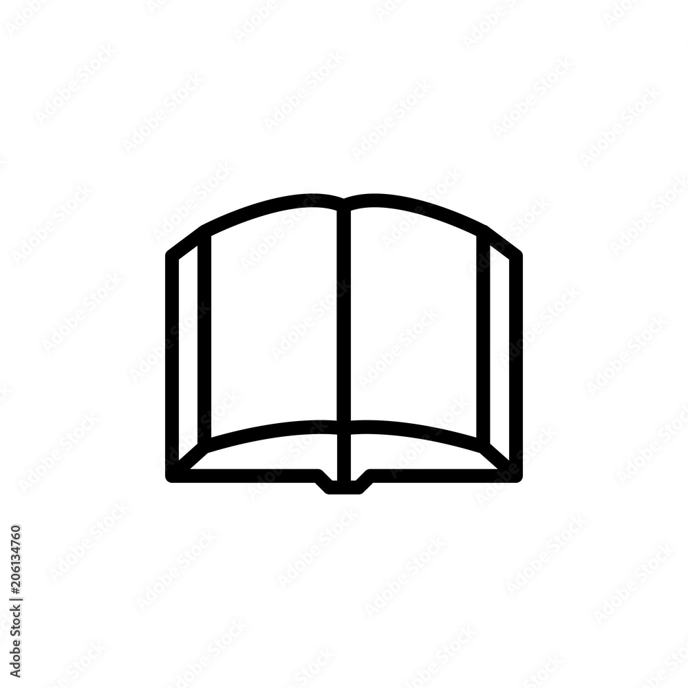 Aufkleber open book icon. element of science icon for mobile concept and web apps. thin line open book icon ca