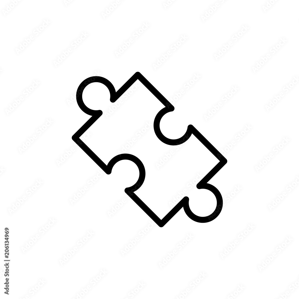 Poster puzzle icon. element of science icon for mobile concept and web apps. thin line puzzle icon can be u