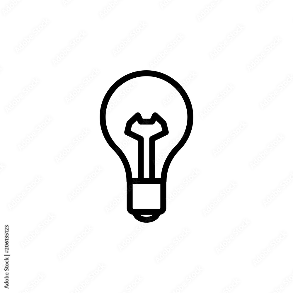 Aufkleber bulb icon. element of science icon for mobile concept and web apps. thin line bulb icon can be used 