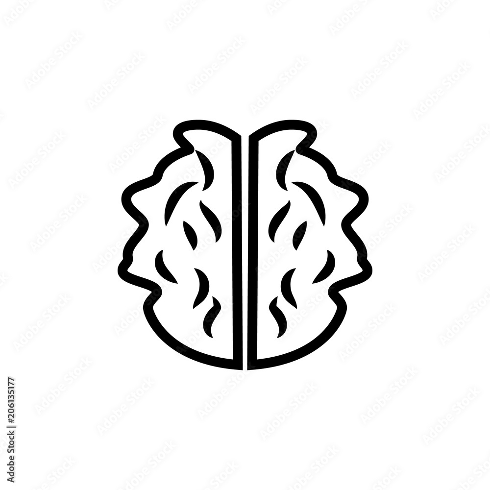 Aufkleber brain icon. element of science icon for mobile concept and web apps. thin line brain icon can be use
