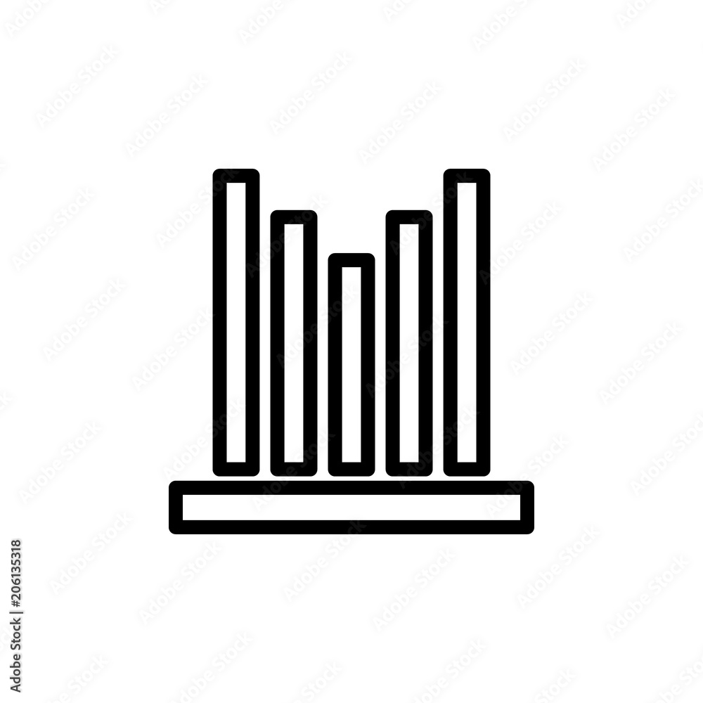 Aufkleber chart columns icon. element of science icon for mobile concept and web apps. thin line chart columns