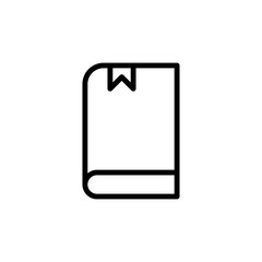 book with a bookmark icon. Element of science icon for mobile concept and web apps. Thin line book with a bookmark icon can be used for web and mobile