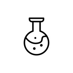 flask with chemical fluid icon. Element of science icon for mobile concept and web apps. Thin line flask with chemical fluid icon can be used for web and mobile