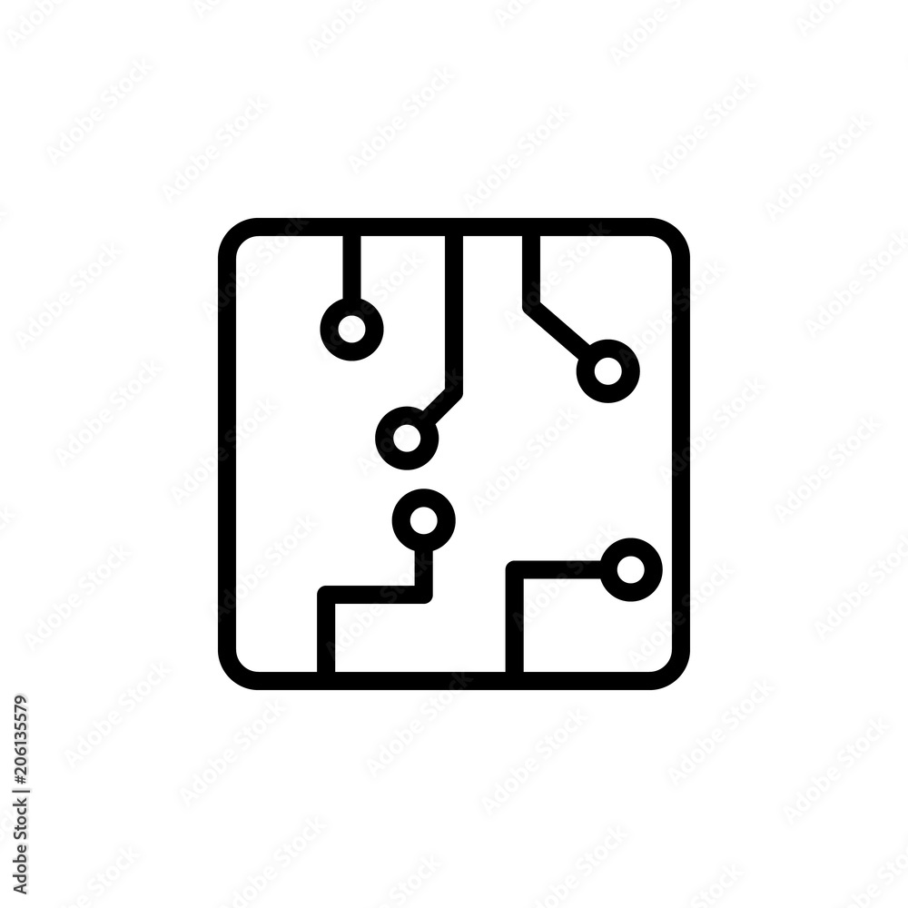 Aufkleber chip icon. element of science icon for mobile concept and web apps. thin line chip icon can be used 