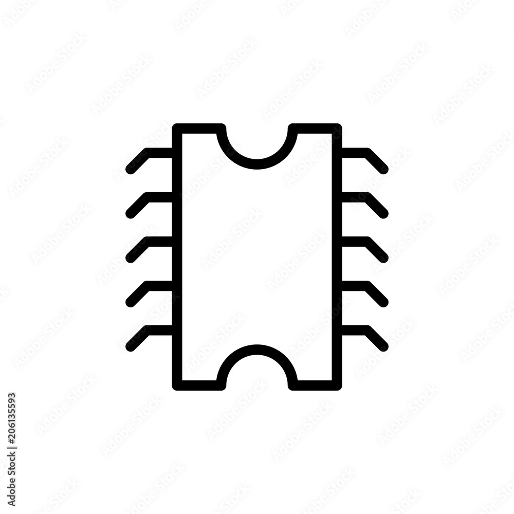Aufkleber chip icon. element of science icon for mobile concept and web apps. thin line chip icon can be used 