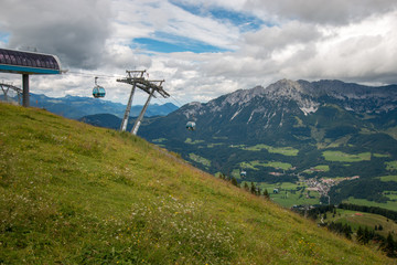 Top of Brandstadl cable car in Scheffau, Austria