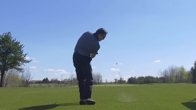 golf club swing rear view slow motion
