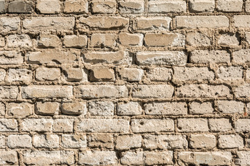 texture of the old wall of brick blocks, scattered brick and brickwork, architecture abstract background