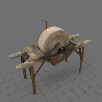 Blacksmith grinding stone