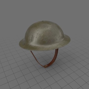 Old military helmet with hanging strap