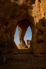 Beautiful cave in Sahara rock formation – Elephant Rock, Mauritania
