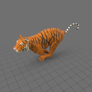 Stylized tiger running