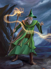 Mage casting a spell
