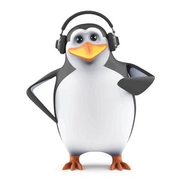 3d Penguin headphones