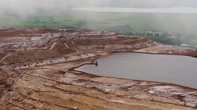 Aerial view ofIndustrial view at oil refinery plant form industry zone. Achinsk Alumina Combine 4k