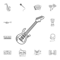Electric guitar icon. Simple element illustration. Electric guit