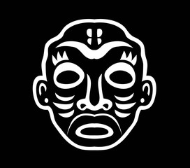 Black and White Mask Sticker, art vector design