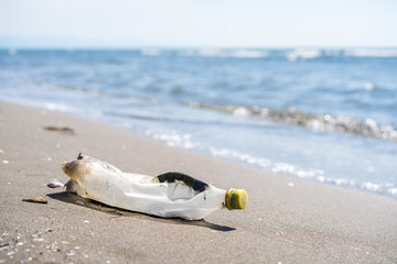 Obraz premium Rubbish on a sea beach