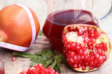 pomegranate fruit with juice