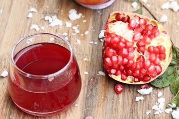 pomegranate fruit with juice
