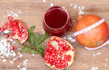 pomegranate fruit with juice
