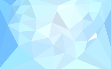 Light BLUE vector polygon abstract layout with a heart in a centre.