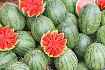 Fresh watermelon is delicious at street food