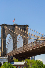 Fototapeta premium View of the Brooklyn bridge from Brooklyn