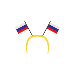 fan hair band with ears illustration. Element of fans accessory for mobile concept and web apps. Colored in Russian national flag fan hair band with ears flat for web and mobile