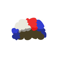 fan wig illustration. Element of fans accessory for mobile concept and web apps. Colored in Russian national flag fan wig flat can be used for web and mobile
