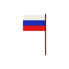fan flag illustration. Element of fans accessory for mobile concept and web apps. Colored in Russian national flag fan flag flat can be used for web and mobile