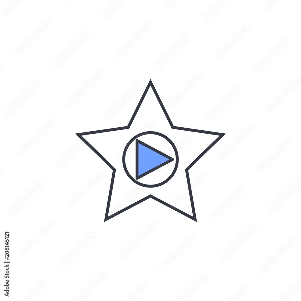 Poster star and arrow icon. element of web icon with one color for mobile concept and web apps. thin line s