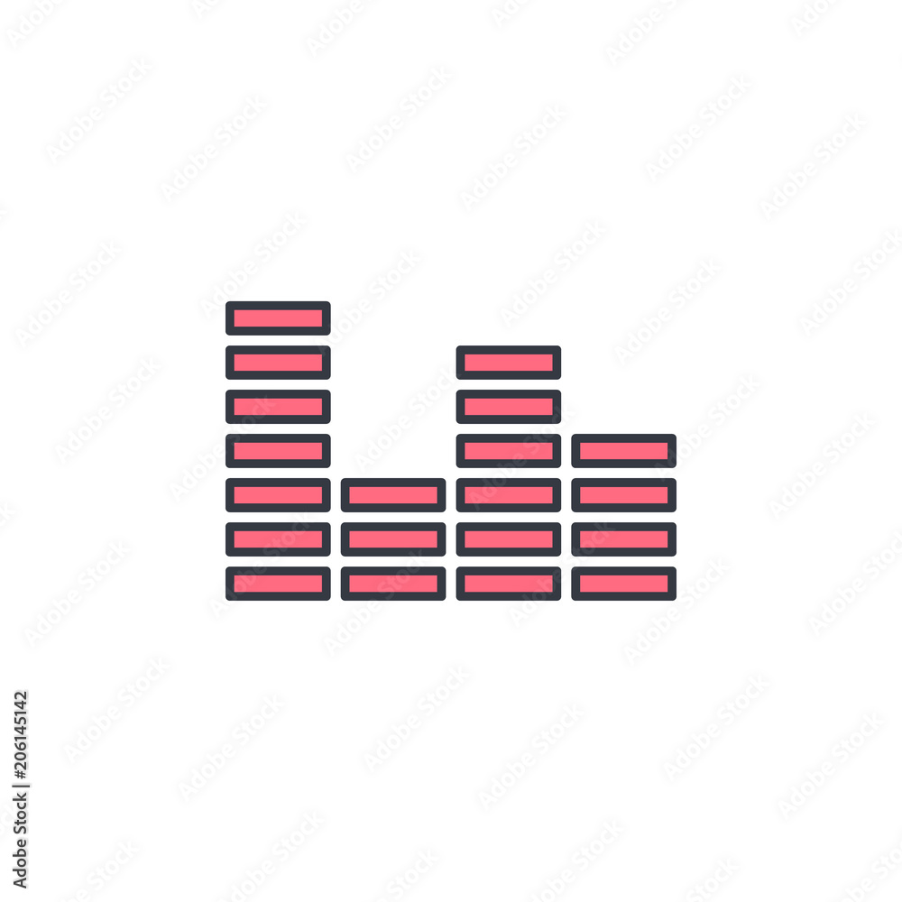 Aufkleber sound wave icon. element of web icon with one color for mobile concept and web apps. thin line sound