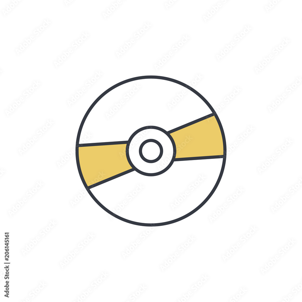 Poster cd disc icon. element of web icon with one color for mobile concept and web apps. thin line cd disc 