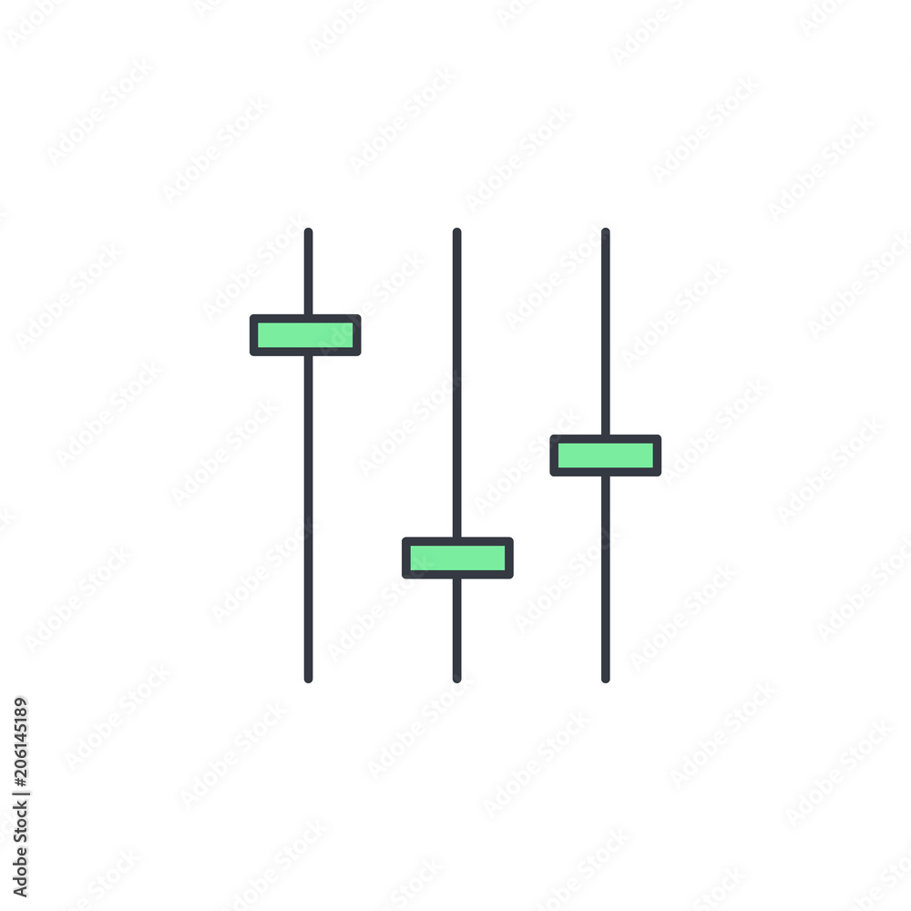 Aufkleber audio mixer icon. element of web icon with one color for mobile concept and web apps. thin line audi