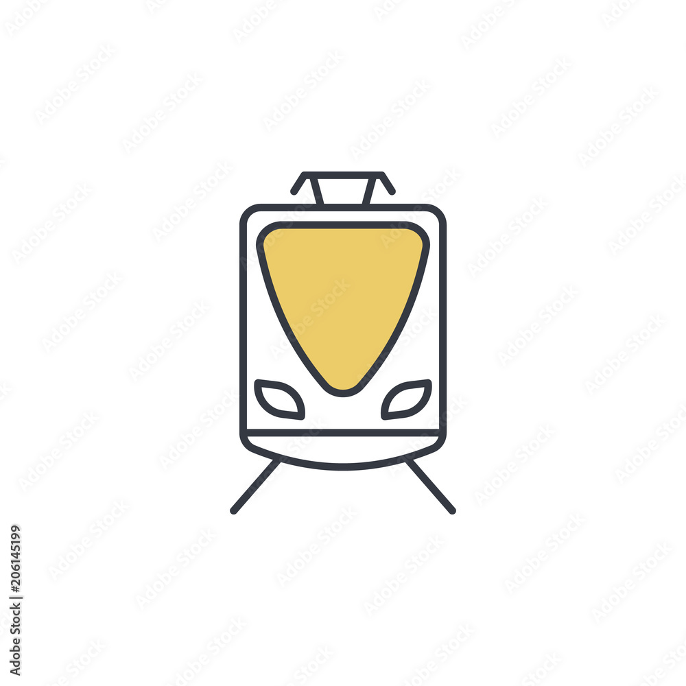 Poster a train icon. element of web icon with one color for mobile concept and web apps. thin line a train 