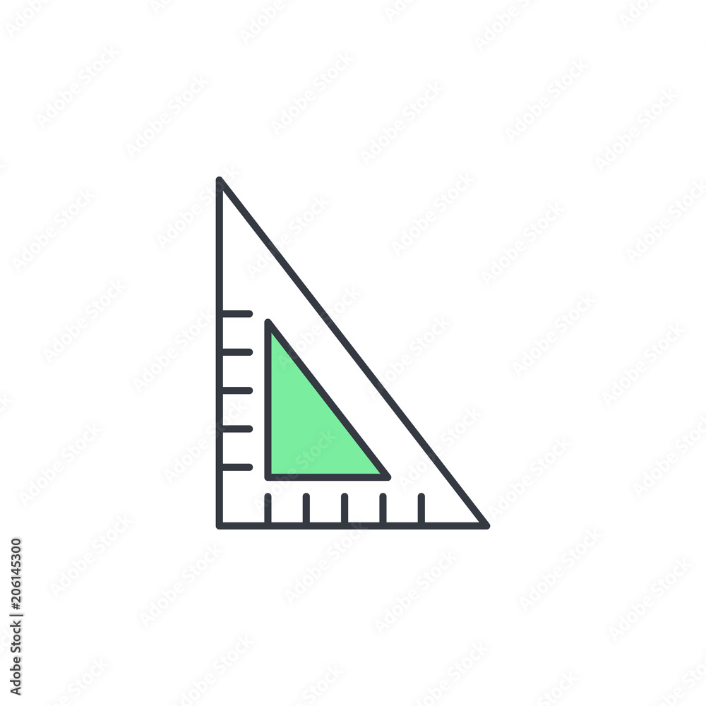 Poster angle ruler icon. element of web icon with one color for mobile concept and web apps. thin line angl