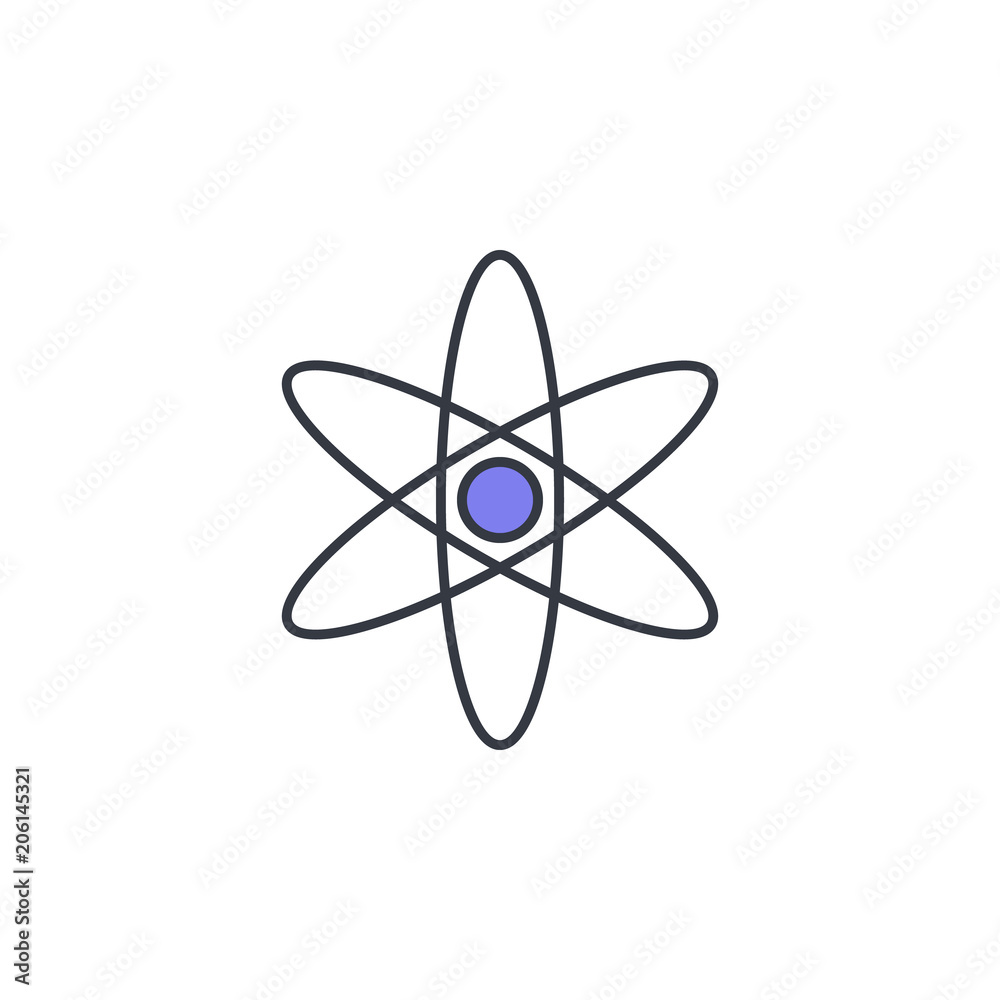 Poster atoms icon. element of web icon with one color for mobile concept and web apps. thin line atoms icon