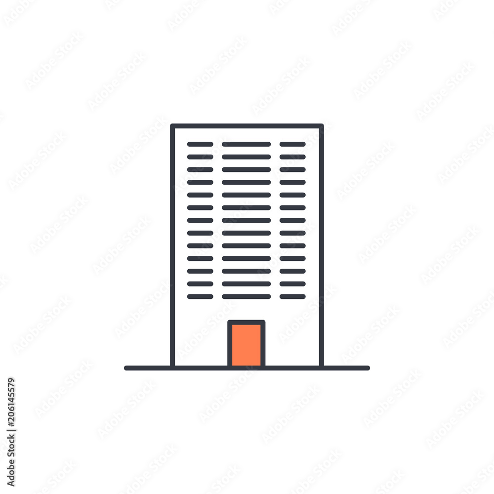 Aufkleber building icon. element of web icon with one color for mobile concept and web apps. thin line buildin