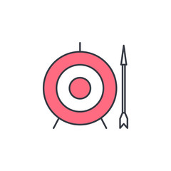 arrow and target icon. Element of web icon with one color for mobile concept and web apps. Thin line arrow and target icon can be used for web and mobile. Premium icon