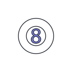 Obraz premium billiard ball icon. Element of web icon with one color for mobile concept and web apps. Thin line billiard ball icon can be used for web and mobile. Premium icon