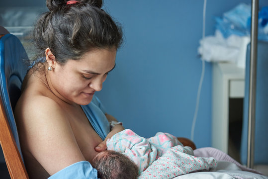 Latina Mom Breast Feeding Baby