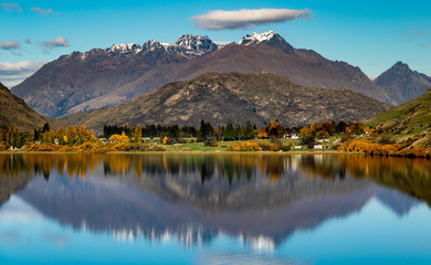 Reflections on Lake Hayes, New Zealand