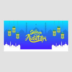 Naklejka premium selamat hari raya aidil fitri