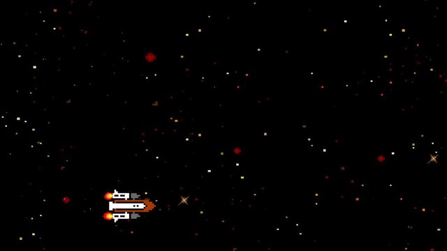 Space Background with Spaceship in Arcade Game Style in Loop