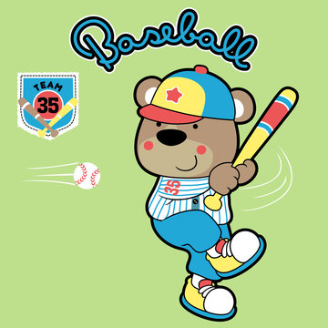 Baseball player vector cartoon. Eps 10