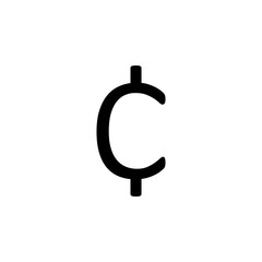 cent sign icon. Element of web icon with one color for mobile concept and web apps. Isolated cent sign icon can be used for web and mobile - obrazy, fototapety, plakaty