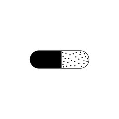 pill icon. Element of web icon with one color for mobile concept and web apps. Isolated pill icon can be used for web and mobile