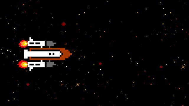 Space Shuttle in Arcade Game Style in Loop